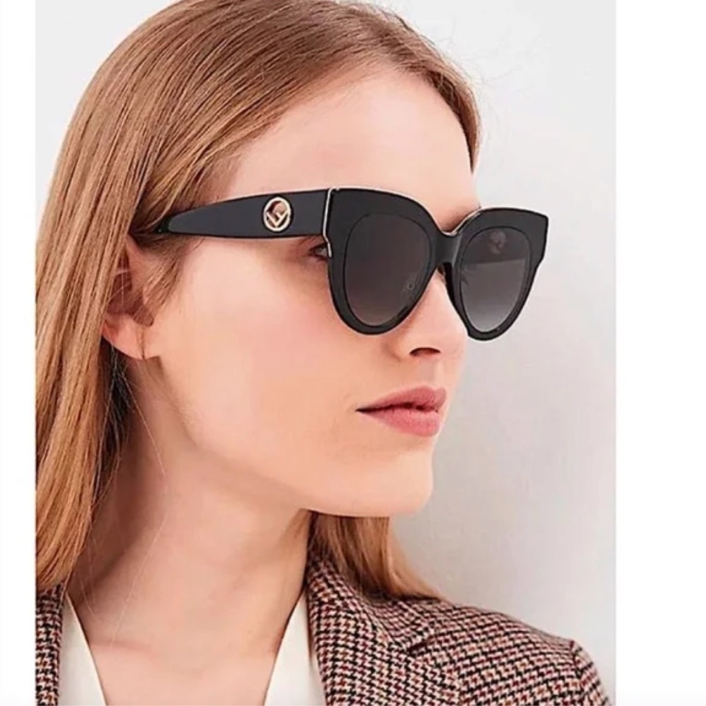 Fendi Authentic Women’s Sunglasses FF0360/G/S Black Gradient 51-21-145 New Italy